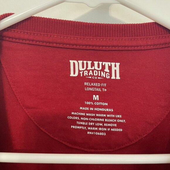 DULUTH TRADING CO COMPANY Mens Longtail T Relaxed Fit Long Sleeve T-Shirt Red M - Picture 4 of 11